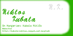 miklos kubala business card